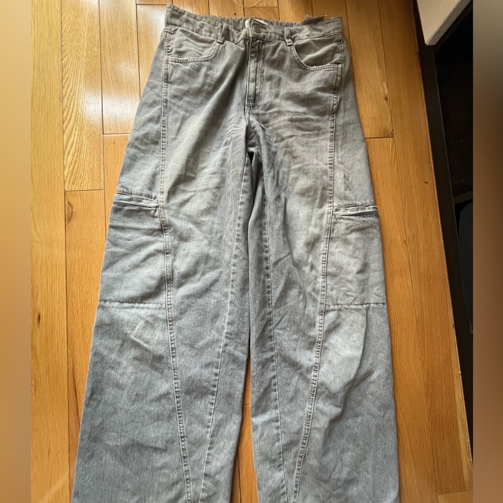 Zara Gray Wide Leg Jeans